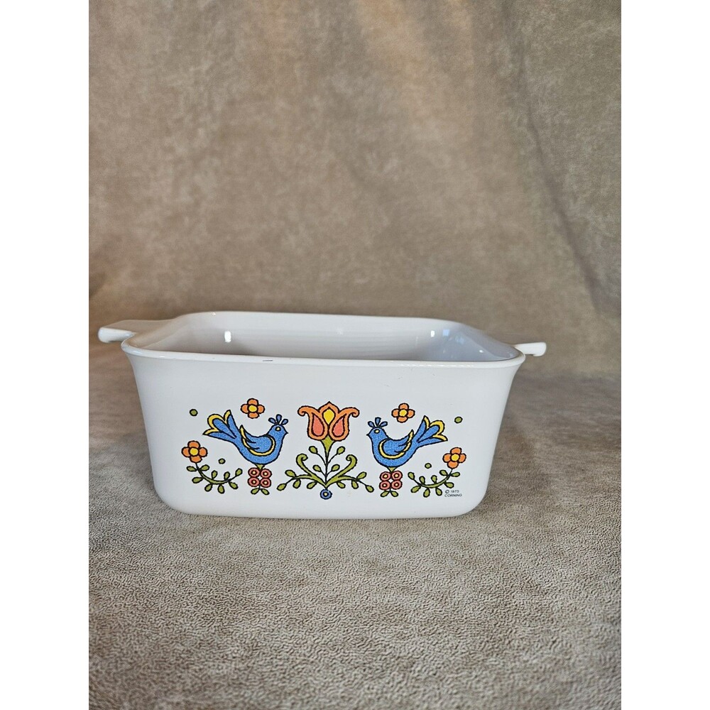 Vintage 1975 Corning Ware P-4-B Country Festival Casserole Bluebirds 7x5.5x3